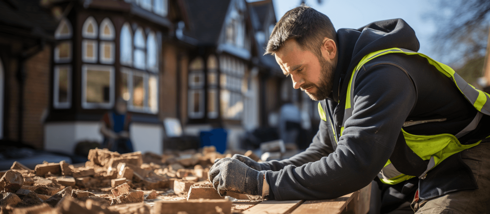 A builder at a construction site